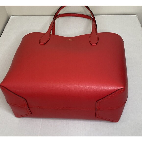 New Kate Spade Small Reversible Tote with Pouch Love Shack Red multi - Picture 4 of 7